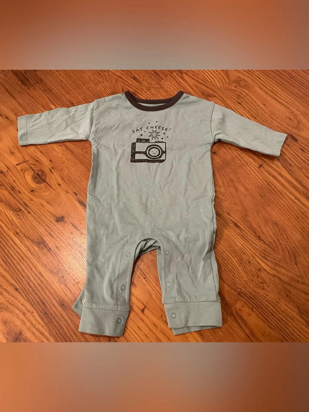 Cat & Jack Blue Say Cheese' Camera Romper Onsie PJs